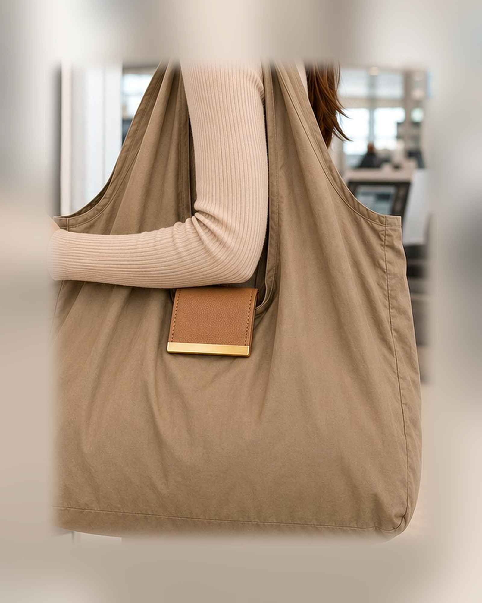 TAWY carried as a full-size everyday tote